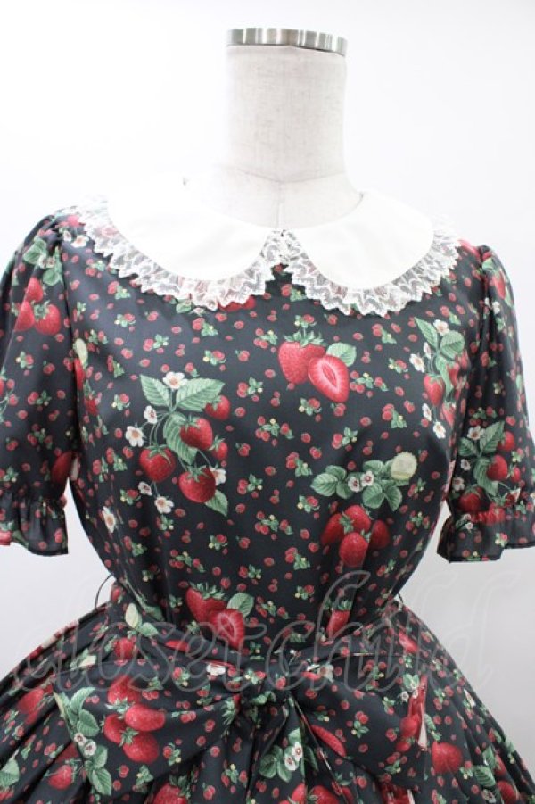 画像4: Melody BasKet / Strawberry jam丸襟ワンピース M ブラック H-25-12-14-1021-LO-OP-KB-ZH (4)