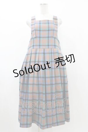 画像: Jane Marple / タータンチェックタブリエドレス  ブリック H-25-12-14-1025-JM-OP-KB-ZH