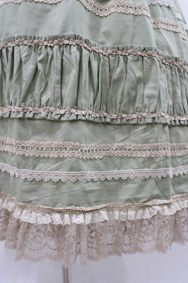 画像4: PrivateSquare. / 『an[TEA]que』マキシ丈スカート M グリーン H-25-12-14-1026-LO-SK-KB-ZH (4)