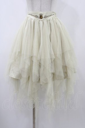 画像: OZZ ANGELO / チュールイレギュラースカート  アイボリー H-25-12-14-1027-OO-SK-KB-ZH
