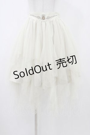 画像: OZZ ANGELO / チュールイレギュラースカート  アイボリー H-25-12-14-1027-OO-SK-KB-ZH