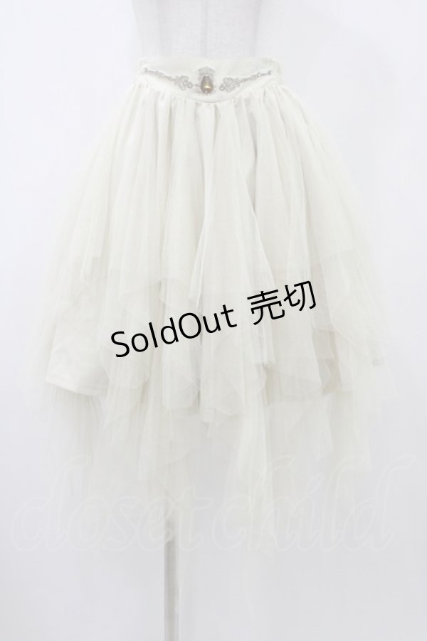 画像1: OZZ ANGELO / チュールイレギュラースカート  アイボリー H-25-12-14-1027-OO-SK-KB-ZH (1)