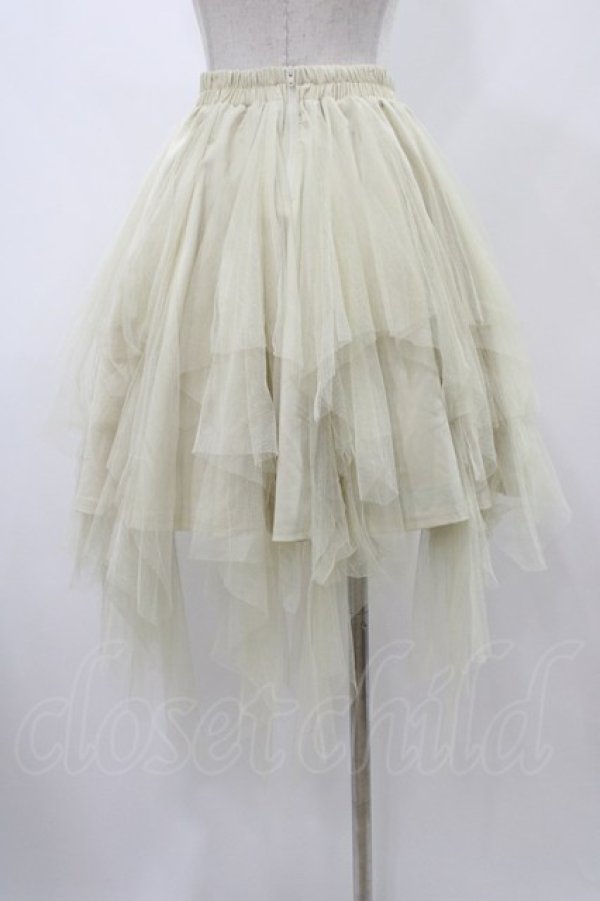 画像2: OZZ ANGELO / チュールイレギュラースカート  アイボリー H-25-12-14-1027-OO-SK-KB-ZH (2)