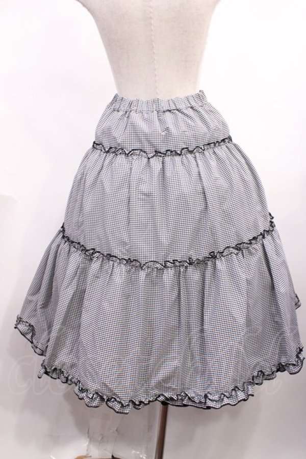 画像2: m petit by misako / NINA'S RVパニエスカート M ブラック/ブラックギンガムリバーシブル H-25-12-14-009-LO-SK-NS-ZH (2)