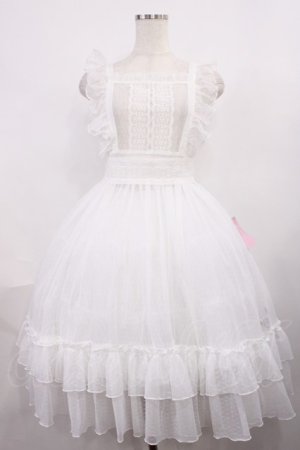 画像: Chalmiere / ドットチュールエプロン M ホワイト H-25-12-14-011-LO-OP-NS-ZH