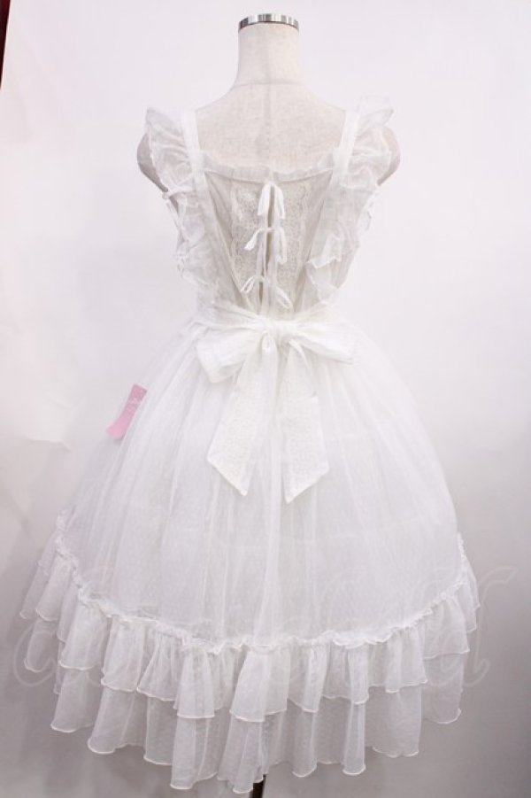 画像2: Chalmiere / ドットチュールエプロン M ホワイト H-25-12-14-011-LO-OP-NS-ZH (2)