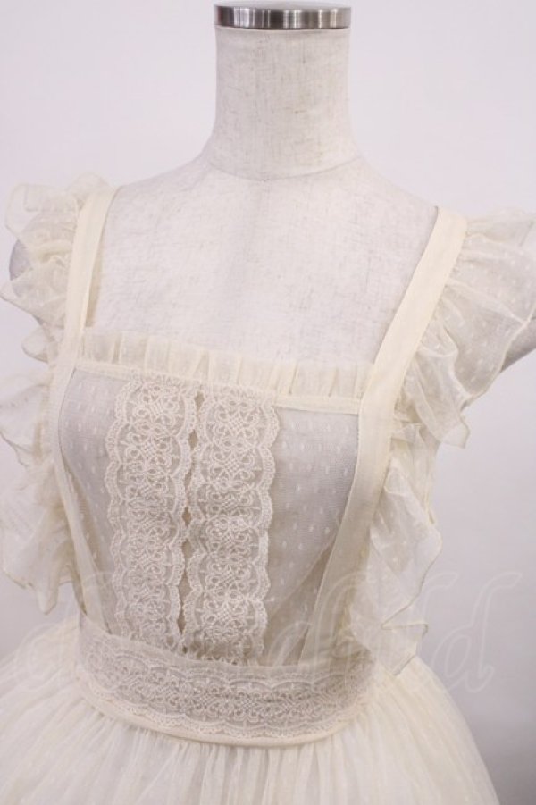 画像3: axes femme kawaii / ドットチュールエプロン M 生成り H-25-12-14-012-AX-OP-NS-ZH (3)