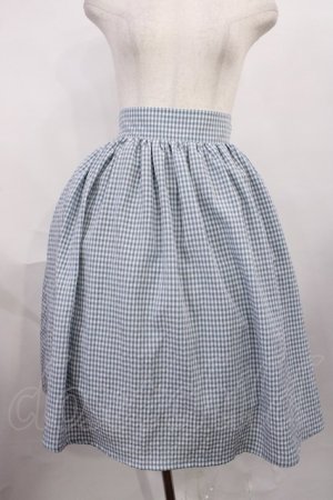 画像: Fi.n.t / ギンガムチェックギャザースカート Free サックス H-25-12-14-016-CA-SK-NS-ZH