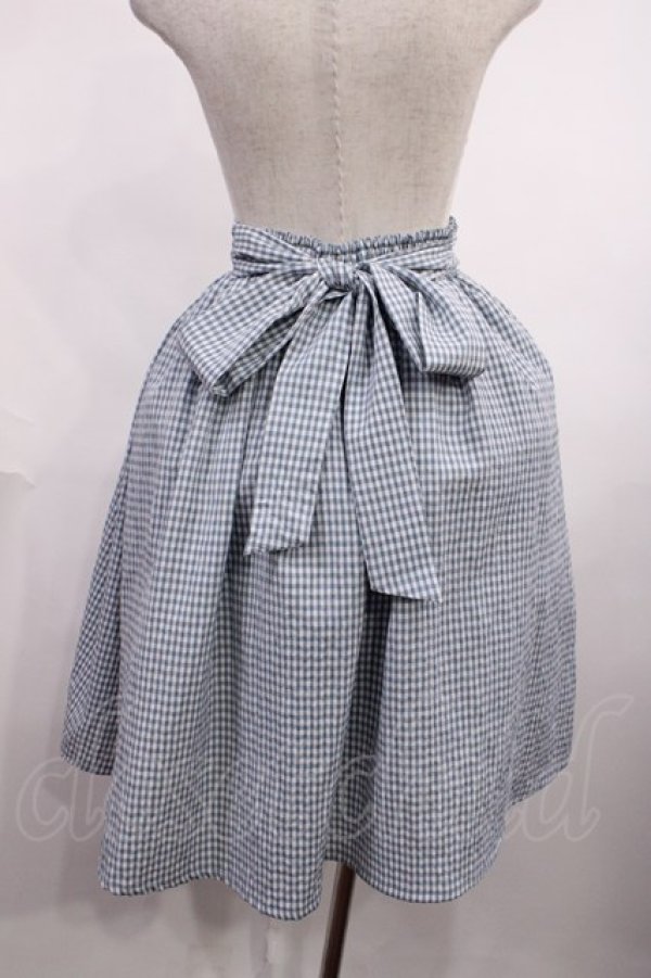 画像2: Fi.n.t / ギンガムチェックギャザースカート Free サックス H-25-12-14-016-CA-SK-NS-ZH (2)