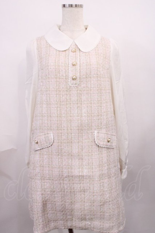 画像1: Amavel / ファンシーツイードワンピース Free ピンク H-25-12-14-019-CA-OP-NS-ZH (1)