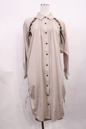 画像: axes femme / 袖レースアップシャツワンピース M アイボリー H-25-12-14-021-AX-OP-NS-ZH