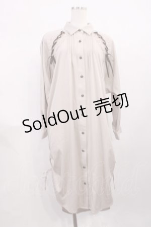 画像: axes femme / 袖レースアップシャツワンピース M アイボリー H-25-12-14-021-AX-OP-NS-ZH