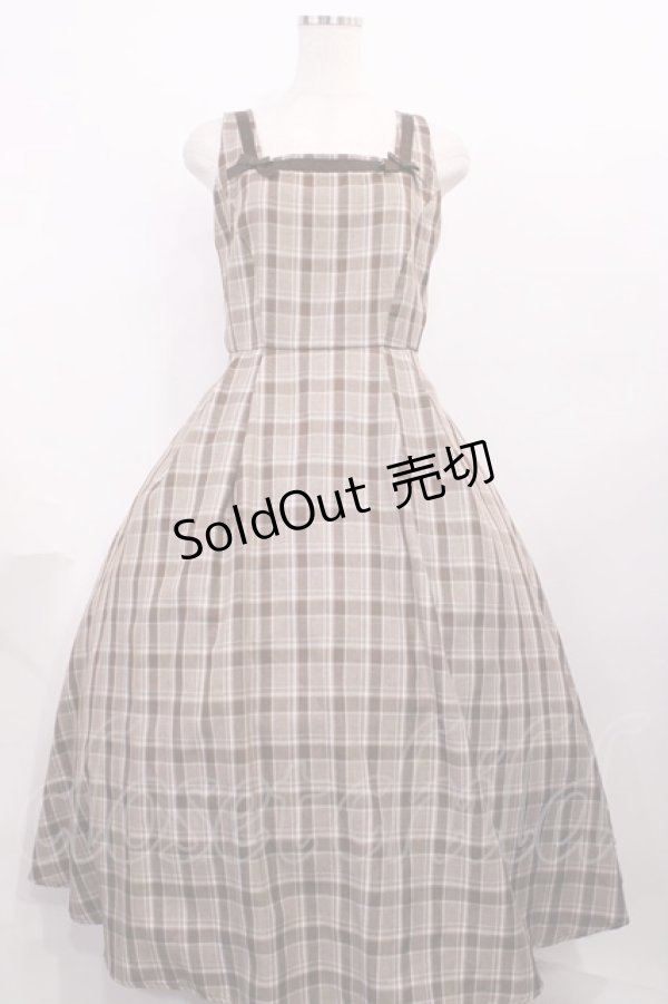 画像1: m petit by misako / AMCHKスクエアネックジャンパースカート M ブラウン H-25-12-14-002-LO-OP-NS-ZH (1)