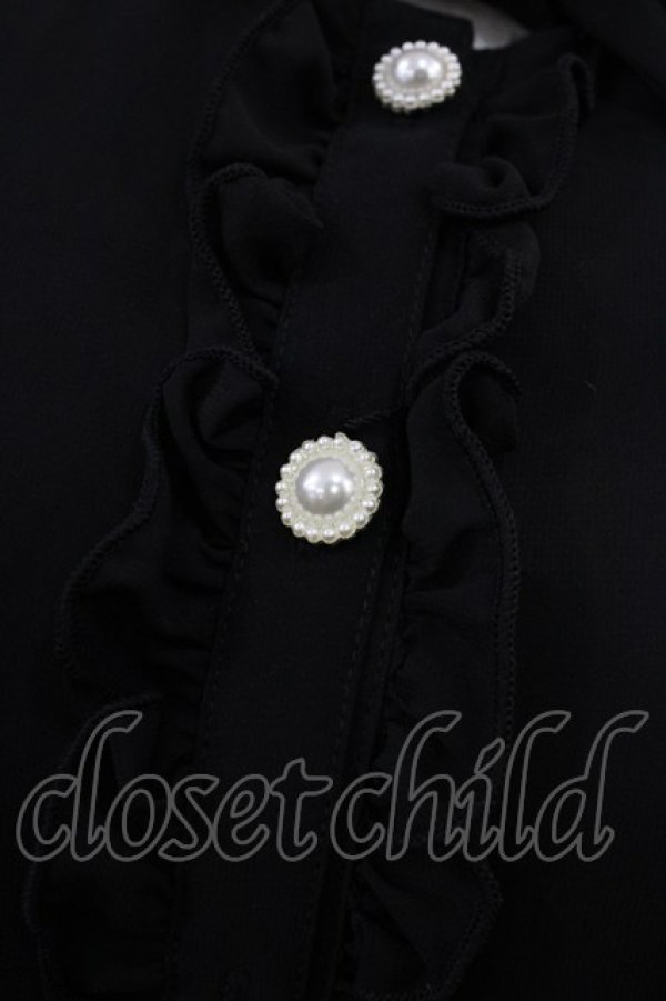 画像3: DearMyLove / フリルボウタイリボンシフォンブラウス LL ブラック H-25-12-14-025-EL-BL-NS-ZH (3)