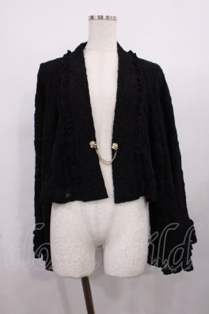 画像: axes femme / 起毛レース姫袖風ボレロ Free ブラック H-25-12-14-028-AX-TO-NS-ZH