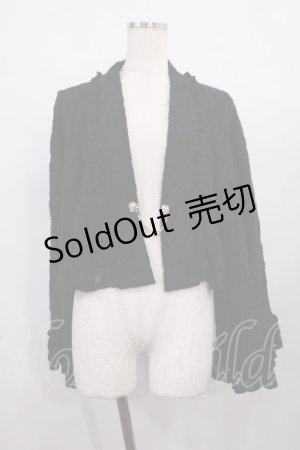 画像: axes femme / 起毛レース姫袖風ボレロ Free ブラック H-25-12-14-028-AX-TO-NS-ZH