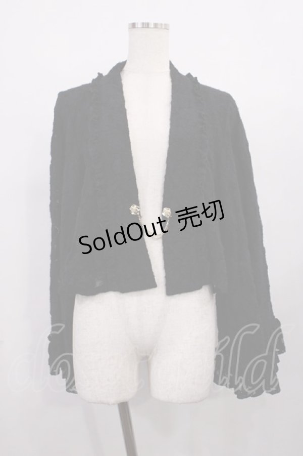 画像1: axes femme / 起毛レース姫袖風ボレロ Free ブラック H-25-12-14-028-AX-TO-NS-ZH (1)