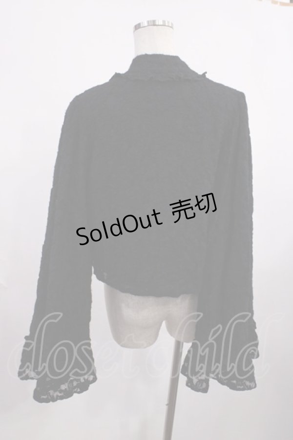 画像2: axes femme / 起毛レース姫袖風ボレロ Free ブラック H-25-12-14-028-AX-TO-NS-ZH (2)