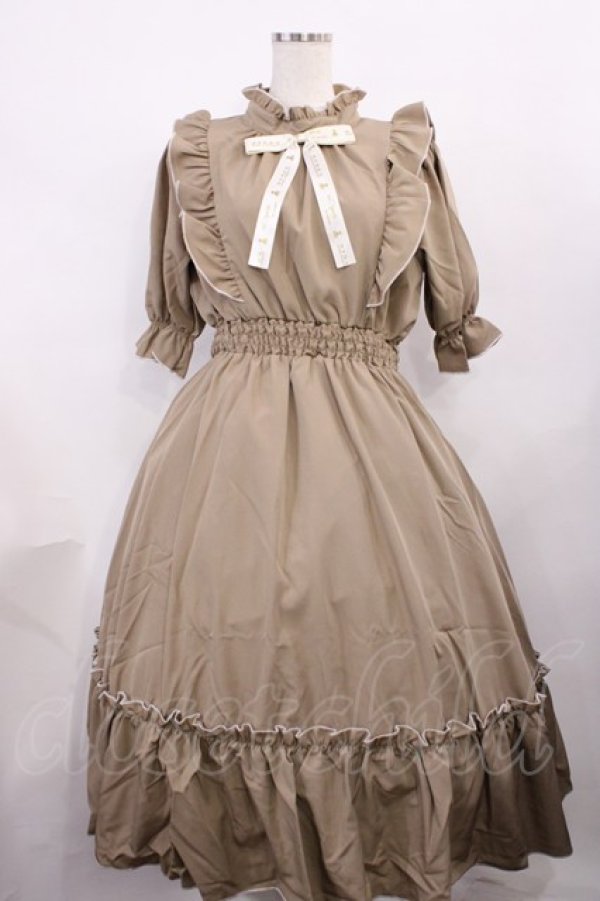 画像1: m petit by misako / NINA'SコラボAMハイショクメローワンピース M ベージュ H-25-12-14-003-LO-OP-NS-ZH (1)