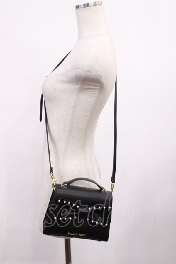 画像1: Maison de FLEUR / パールリボンバッグ  ブラック H-25-12-14-034-LO-BG-NS-ZH (1)