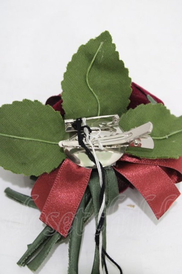 画像3: Innocent World / 5輪ミニバラ コサージュ&クリップ  ボルドー H-25-12-16-1004-IW-AC-NS-ZH (3)