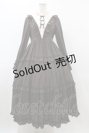 画像: axes femme kawaii / クラシカルフリルロングワンピース M ブラウン H-25-12-16-1033-AX-OP-NS-ZH