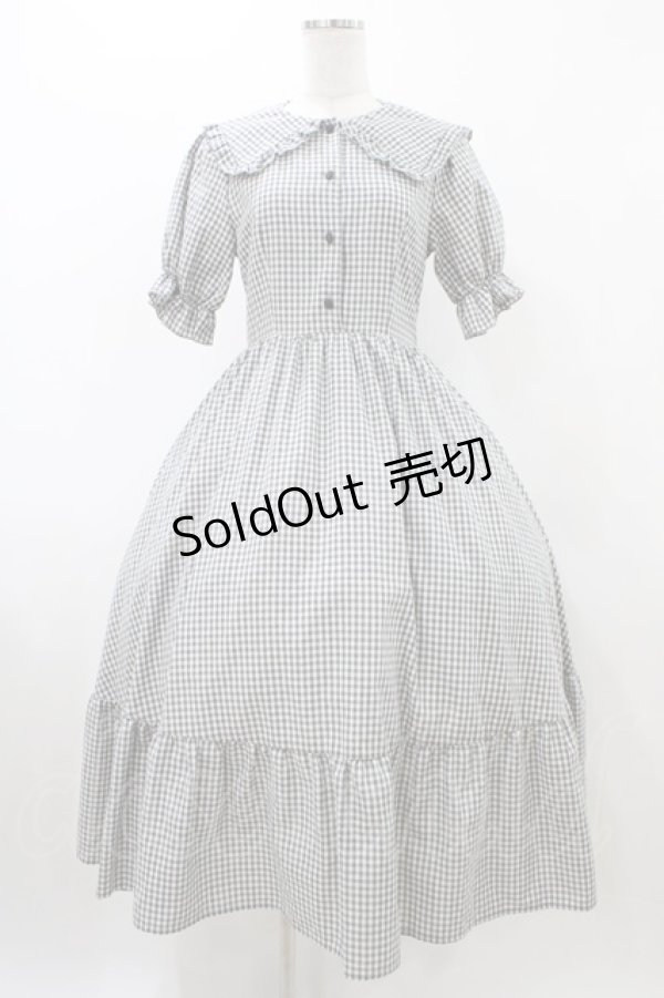 画像1: m petit by misako / AM*ギンガムCHKワンピース S グレー H-25-12-16-1035-LO-OP-NS-ZH (1)