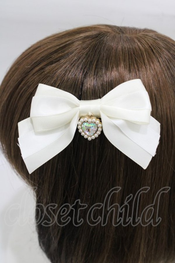 画像2: Amavel / ビジューリボン2wayブローチ  ホワイト H-25-12-16-1005-CA-AC-NS-ZH (2)