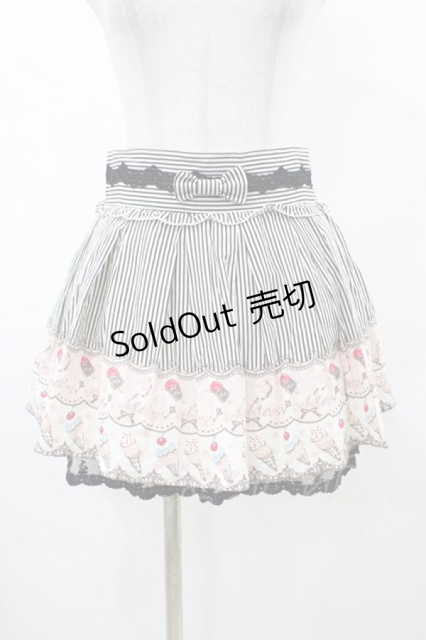 画像1: Ank Rouge / ストライプスカート M ブラック H-25-12-16-1049-CA-SK-NS-ZH (1)