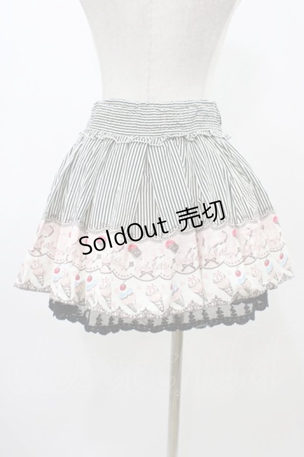 画像2: Ank Rouge / ストライプスカート M ブラック H-25-12-16-1049-CA-SK-NS-ZH (2)