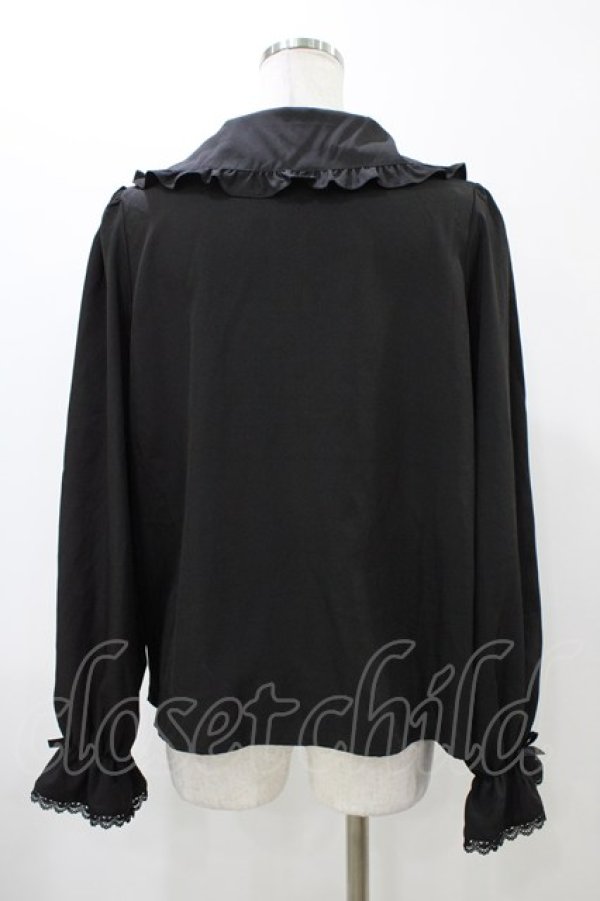 画像2: m petit by misako / AM マルエリフリルブラウス L ブラック H-25-12-16-1054-LO-BL-NS-ZH (2)