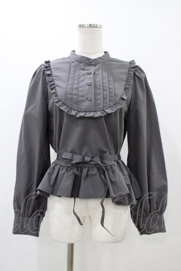 画像1: FLC / MINA*ペプラムブラウス L グレー H-25-12-16-1055-0-BL-NS-ZH (1)