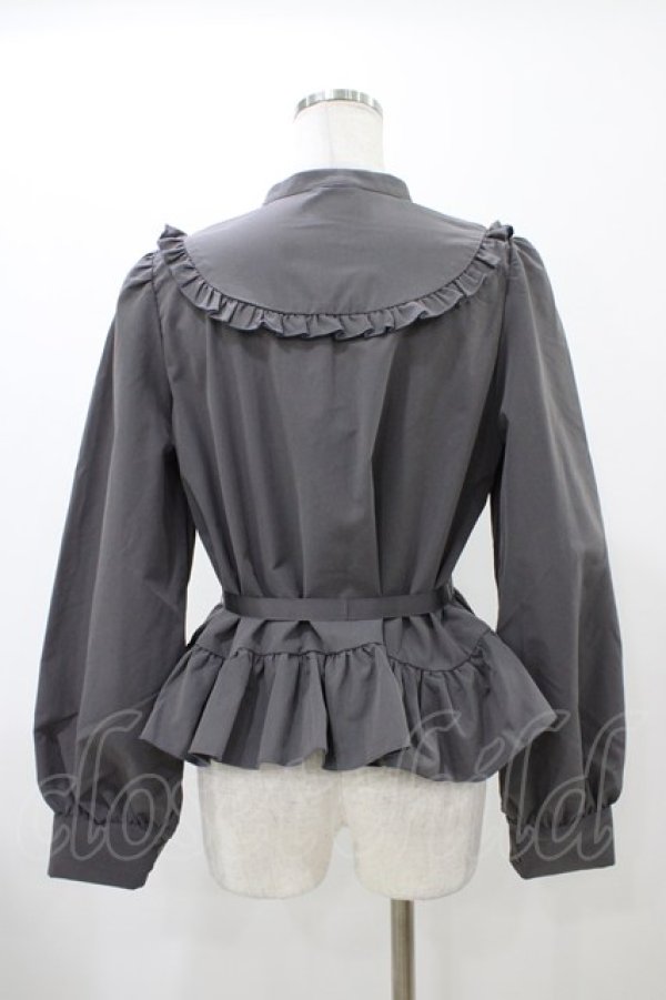 画像2: FLC / MINA*ペプラムブラウス L グレー H-25-12-16-1055-0-BL-NS-ZH (2)