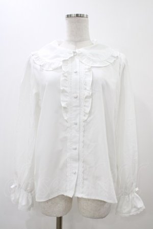 画像: m petit by misako / AM マルエリフリルブラウス L ホワイト H-25-12-16-1056-LO-BL-NS-ZH