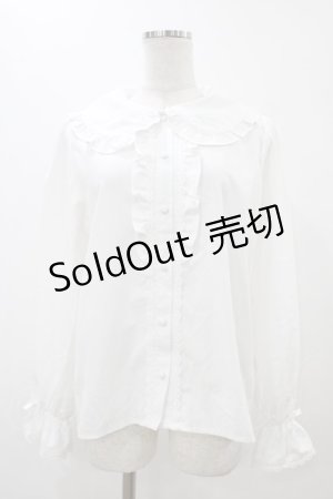 画像: m petit by misako / AM マルエリフリルブラウス L ホワイト H-25-12-16-1056-LO-BL-NS-ZH