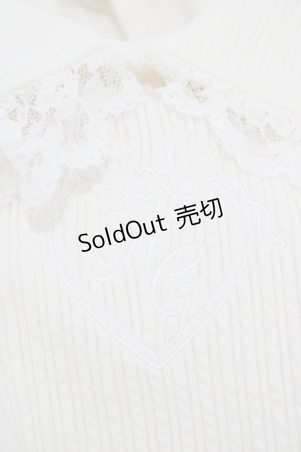 画像3: Honey Cinnamon / ハート刺繍トップス Free オフ H-25-12-16-1057-LO-TO-NS-ZH (3)