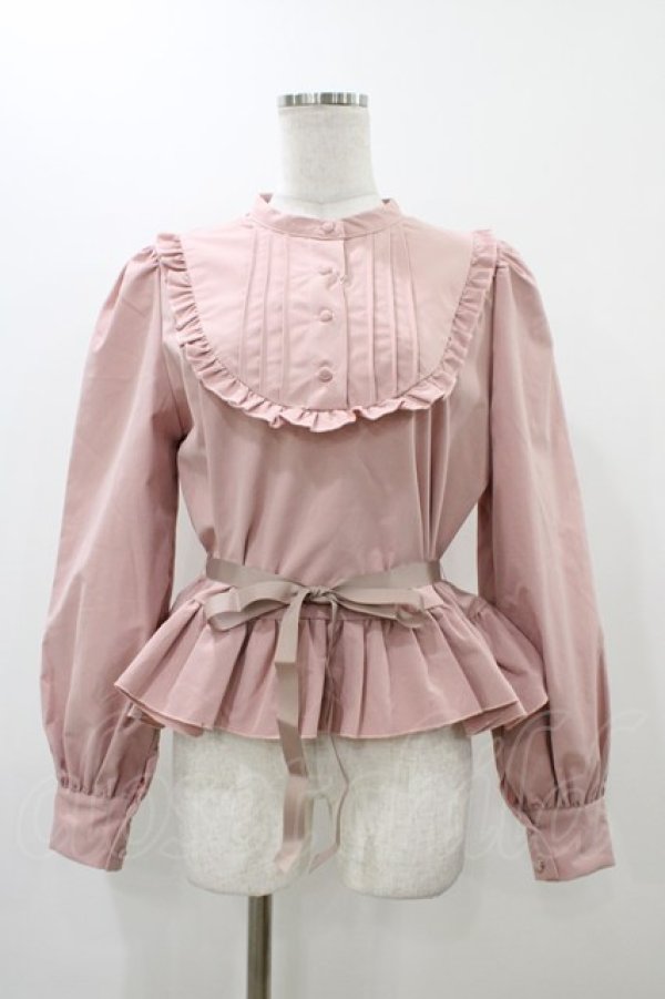 画像1: FLC / MINA*ペプラムブラウス L ピンク H-25-12-16-1060-0-BL-NS-ZH (1)