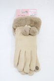 画像1: m petit by misako / AMポンポンツキグローブ  ベージュ H-25-12-16-1009-LO-ZA-NS-ZH (1)