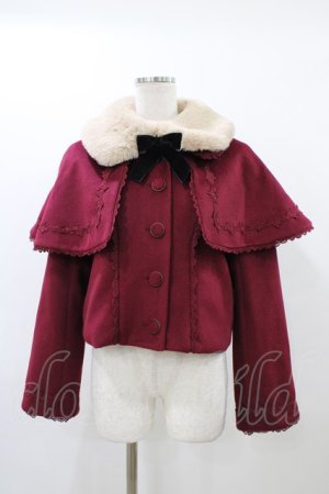 画像: axes femme kawaii / ケープ付ショートコート M ワイン H-25-12-16-1022-AX-CO-NS-ZH
