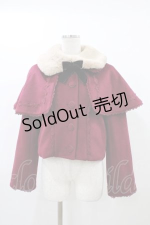 画像: axes femme kawaii / ケープ付ショートコート M ワイン H-25-12-16-1022-AX-CO-NS-ZH