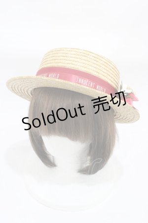 画像: Innocent World / ストロベリーロゴリボンハット  ナチュラル H-25-12-16-1003-IW-AC-NS-ZH
