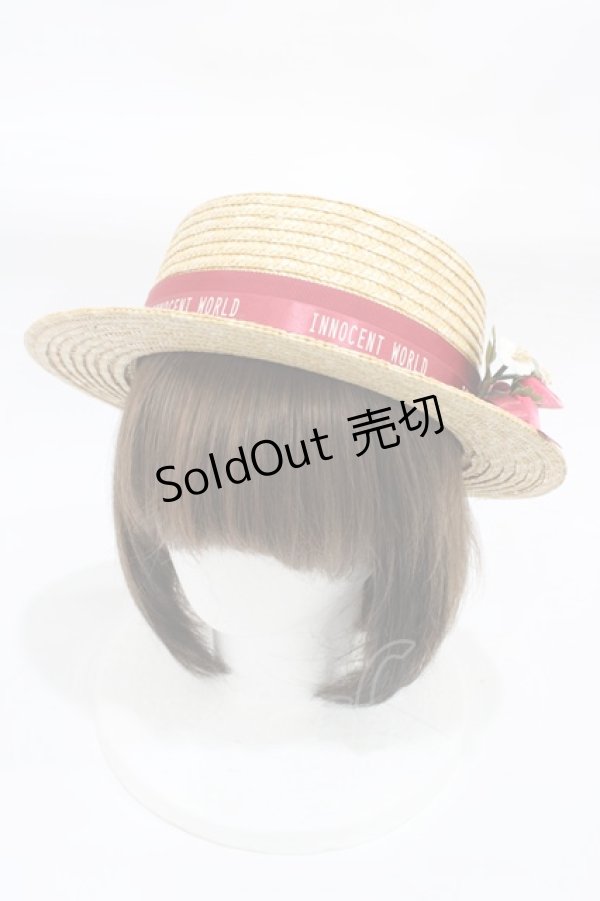 画像1: Innocent World / ストロベリーロゴリボンハット  ナチュラル H-25-12-16-1003-IW-AC-NS-ZH (1)