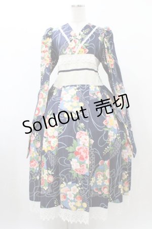 画像: marcHenTica / 大和撫子ワンピース 表記なし ネイビー H-25-12-16-1024-LO-OP-NS-ZH