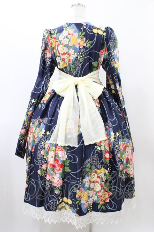 画像2: marcHenTica / 大和撫子ワンピース 表記なし ネイビー H-25-12-16-1024-LO-OP-NS-ZH (2)