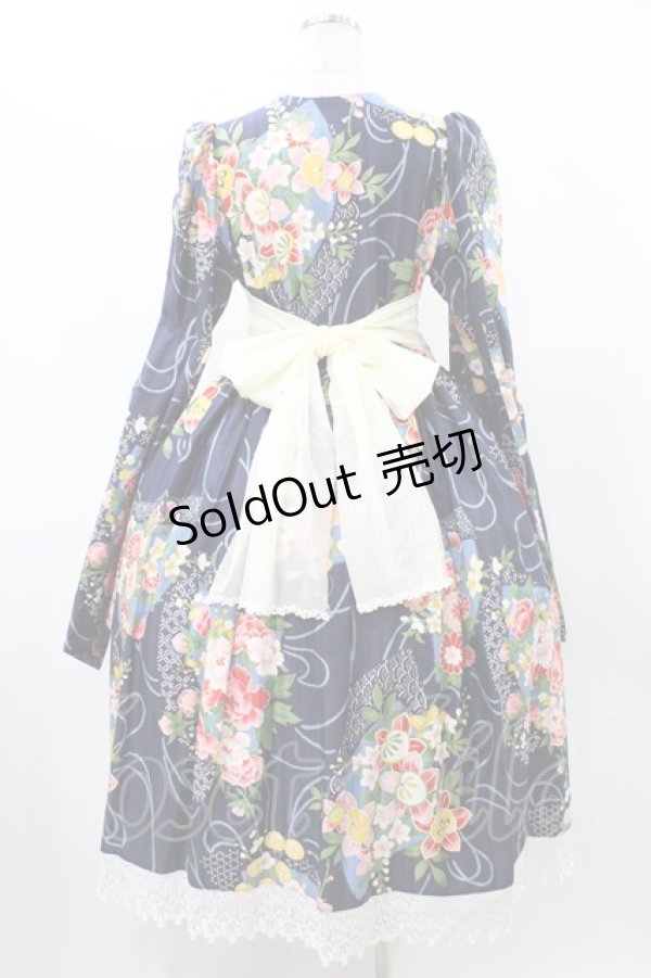 画像2: marcHenTica / 大和撫子ワンピース 表記なし ネイビー H-25-12-16-1024-LO-OP-NS-ZH (2)