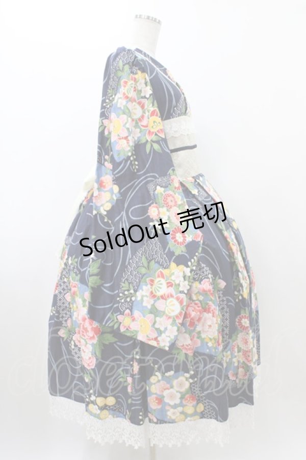 画像3: marcHenTica / 大和撫子ワンピース 表記なし ネイビー H-25-12-16-1024-LO-OP-NS-ZH (3)