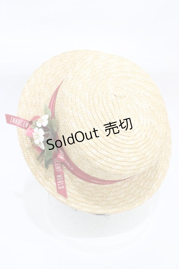 画像2: Innocent World / ストロベリーロゴリボンハット  ナチュラル H-25-12-16-1003-IW-AC-NS-ZH (2)