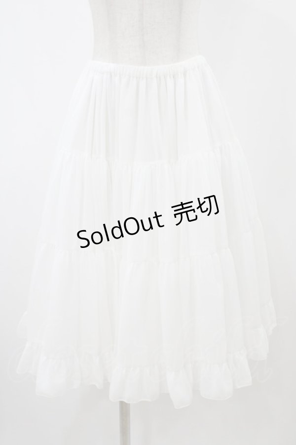 画像1: Victorian maiden / ボリュームシフォンフリルペチコートスカート Free ホワイト H-25-12-16-1027-CL-SK-NS-ZH (1)