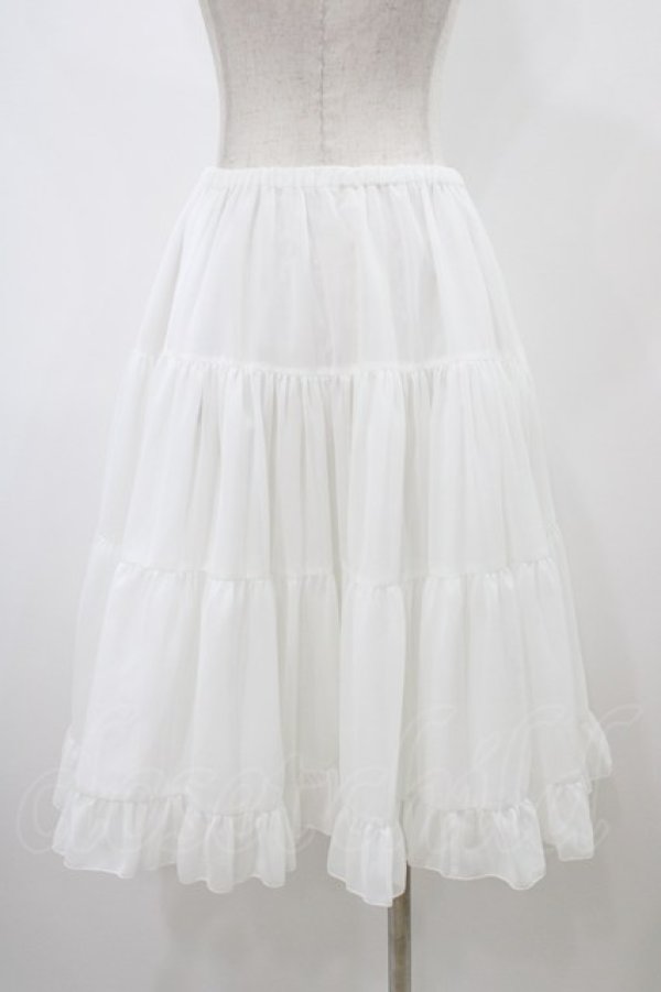 画像2: Victorian maiden / ボリュームシフォンフリルペチコートスカート Free ホワイト H-25-12-16-1027-CL-SK-NS-ZH (2)
