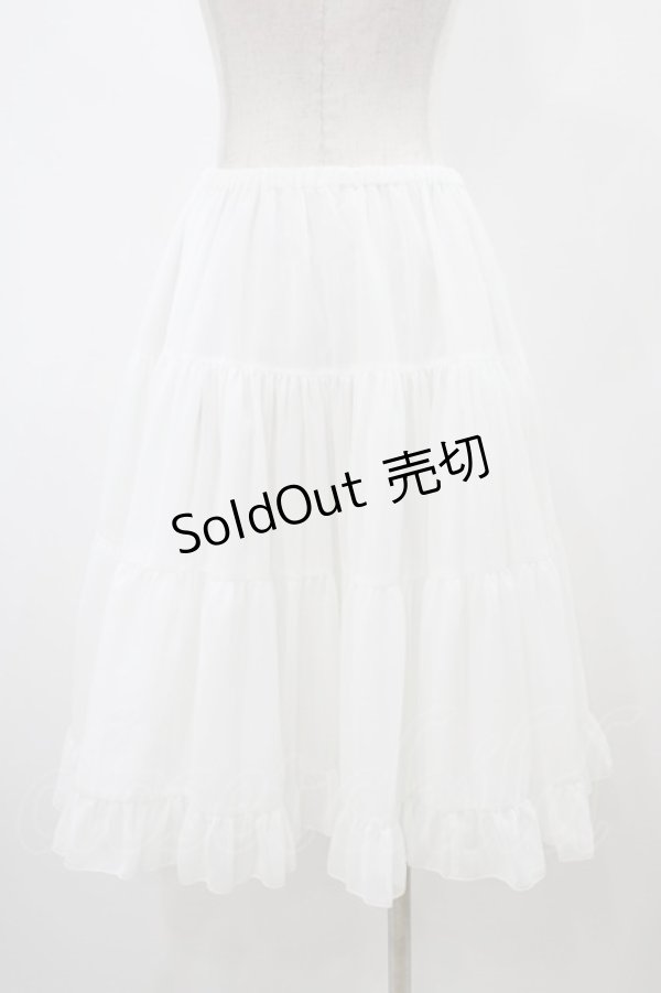 画像2: Victorian maiden / ボリュームシフォンフリルペチコートスカート Free ホワイト H-25-12-16-1027-CL-SK-NS-ZH (2)